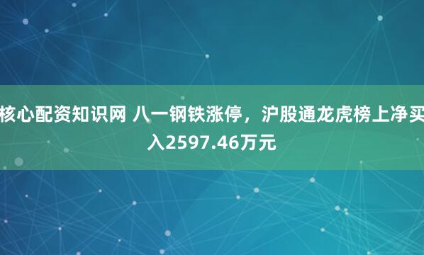 核心配资知识网 八一钢铁涨停，沪股通龙虎榜上净买入2597.46万元