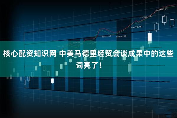 核心配资知识网 中美马德里经贸会谈成果中的这些词亮了！